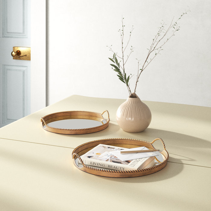 Birch Lane™ Faina Metal Tray - Set of 2 Wayfair